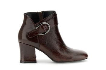 botines de piel naplak con hebilla bordeaux 37