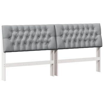 Cabecero，panel De Cabecero Tapizado Gris Claro 200 Cm Madera De Pino Macizo