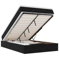 cama otomana con colchon 120x190 cm terciopelo negro vidaxl