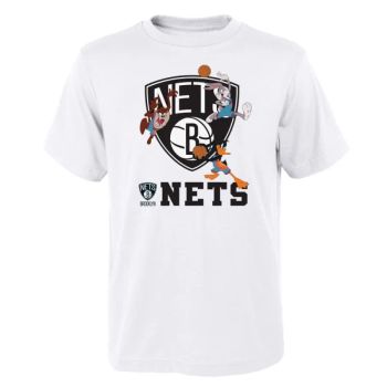 CAMISETA SPACE JAM 2 WARMING UP - LOGO NETS JUNIOR BLANCA.