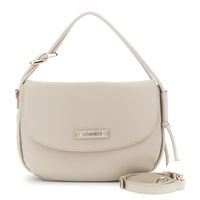 bolso de hombro efecto piel con grano y solapa beige taglia unica