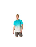 camiseta de running asics road fade ss hombre aqua