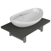 conjunto de 2 uds muebles de bano  armario de bano ceramica roble
