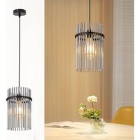 lampara colgante de mesa de comedor nettlife 1 llama color negro e27 cristal o 16 cm sin fuente de luz