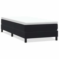 cama box spring sin colchon cuero sintetico negro 90x210 cm