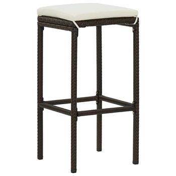 6 Uds Taburetes De Bar | Taburete De Cocina | Taburete Alto Con Cojines Ratán Sintético Marrón
