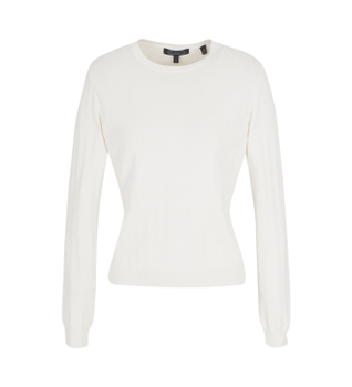 A|X Armani Exchange para mujer. XW000910AF10352F0056 Jersey ajustado con jacquard de monograma blanco (S), Casual, Viscosa