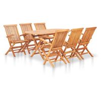 set comedor de jardin plegable 7 piezas madera maciza de teca vidaxl