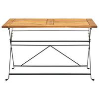 mesa plegable de jardin  mesa de exterior de madera maciza de acacia 120x70x74 cm