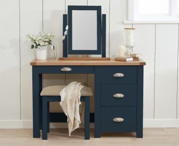 Somerset Oak and Blue Dressing Table Set