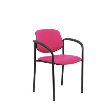 Piqueras y Crespo Villalgordo Silla Fija Similpiel Rosa Chasis con Brazos Negro