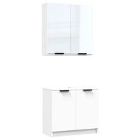 juego de muebles de bano 2 piezas madera contrachapada blanco vidaxl