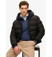 superdry para hombre m5011905a chaqueta acolchada con capucha sports negro xxl casual poliester reciclado sostenible
