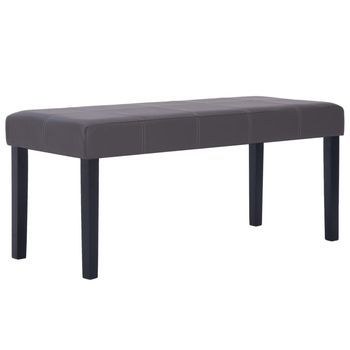 Banco De Cuero Sintético 106 Cm Gris Vidaxl