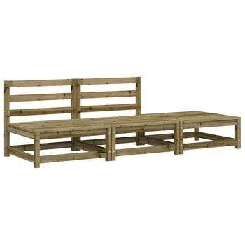 Sofá De Jardín | Sofá De Exterior Sin Reposabrazos Con Reposapiés Madera De Pino