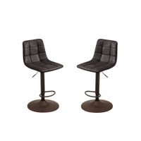 lote de 2 taburetes efecto piel marron cm 45x45 91h