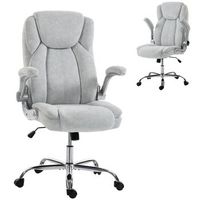 silla de escritorio ergonomica crema 120kg reposabrazos abatibles altura ajustable