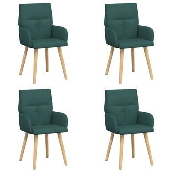 Sillas De Comedor 4 Uds. Tela Verde Oscuro 60 X 56 X 96 Cm Vidaxl