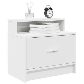 Mesilla De Noche (pack De 2) - Mueble Para Dormitorio - Madera De Ingeniería - Blanco (51x31x47cm)