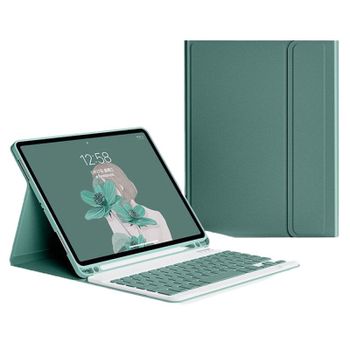 Royal Bailey Ps131 Funda Con Bluetooth Teclado Para Ipad Air 13(2024)/ipad Pro 12.9(2022/2021/2020/2018) Verde