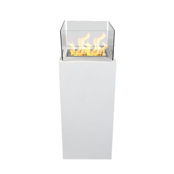 Chimenea de bioetanol divina fire blanca 40x40x115 cm