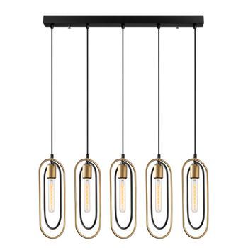 Lámpara De Techo Cerco-2061 Oro Negro Metal 86x8x132 Cm