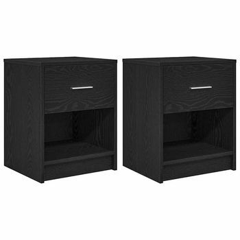 Mesita De Noche 34x40x50 Cm Madera - Negro