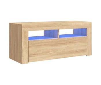 Mueble tv - mesa de tv con luces led roble sonoma 90x35x40 cm