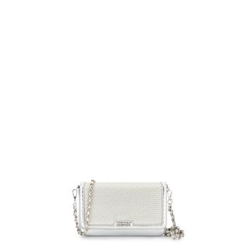 bolso de mano con malla con pedrería silver