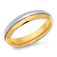 anillo de acero inoxidable parcialmente dorado 5 mm