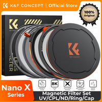 kf concept juego de filtros magneticos para camara de 49-82 mm uvcplndblack-mist14ringcap con recubrimiento de 28 capas serie nano-x