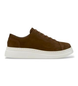 Camper para mujer. K200645-103 Zapatillas de piel Runner Up marrón (37), Plano, Cordones, Casual