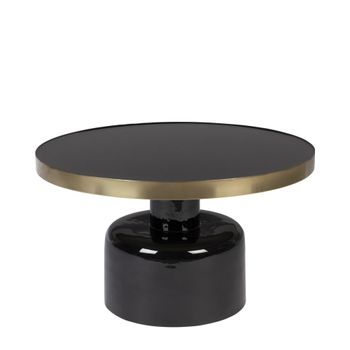 Mesa de centro redonda de acero esmaltado negra