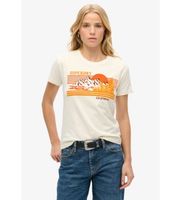 superdry para mujer w1011574a camiseta de rayas de corte ajustado outdoor blanco l casual algodon manga corta