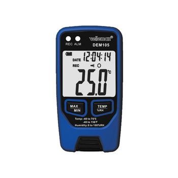 Velleman Datalogger, Mide La Temperatura Y La Humedad, Usb, Pantalla Lcd, Alarma Fuerte, Duración De La Batería Larga