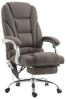 Silla de oficina giratoria regulable en tela gris oscuro