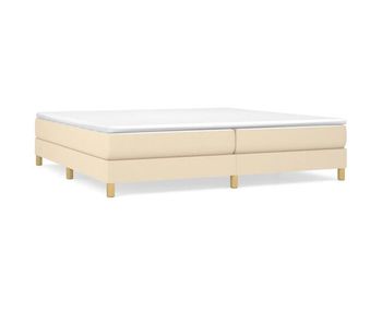 Estructura de cama box spring tela color crema 200x200 cm