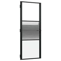 puerta de vidrio rayado negro 83 x 35 x 2015 cm aluminio vidaxl