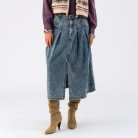 lollys laundry isa midi denim skirt - s