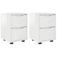 pack 2 uds mesitas de noche  armario de noche  mesa de noche con cajon brillante 305 x 30 x 43 cm