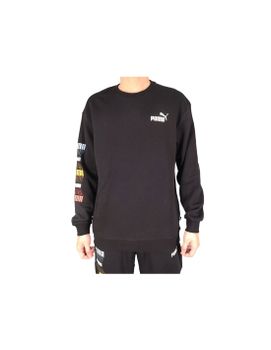 Sudadera Puma Repeat Graphic Crew negro Hombre