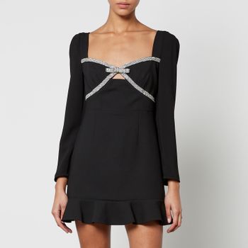 Self-Portrait Diamante-Embellished Crepe Mini Dress - US 4/UK 8