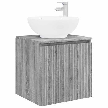 Vanidad Con Lavabo De Pared Sonoma Gris 49,5 X 44,5 X 65 Cm Vidaxl