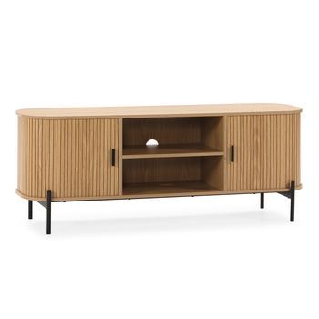 Mueble Tv Mónaco 2 Puertas Efecto Roble