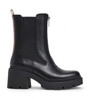 Pepe Jeans para mujer. PLS50550 Botines de Piel Glen Desert negro (40), 5 a 8cm, Cremallera, Casual