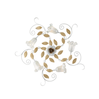 lampara de techo de hierro lacado blanco shabby 5 luces h17 o80 bl274-pl5-bco