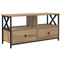mueble de tv  mueble de salon  gabinete de tv con cajon roble artesanal 90 x 33 x 45 cm