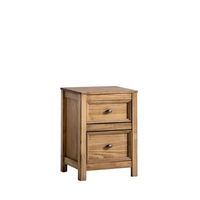 mesita de noche 2 cajones madera de araucaria klast home natural 42 x 57 cm - natural