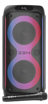 Altavoz portátil Bluetooth Zen Rings Potente de 600W, 7H de batería, luces LED RGB. Altavoz Grande con TWS, Aux in, USB, entrada de micrófono, y micrófono inalámbrico, con radio FM y con gran potencia