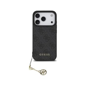 Guess Funda Para Iphone 17 Pro – Carcasa Negra Con Logo 4g Y Charm Dorado, Diseño Elegante Y Ajuste Preciso